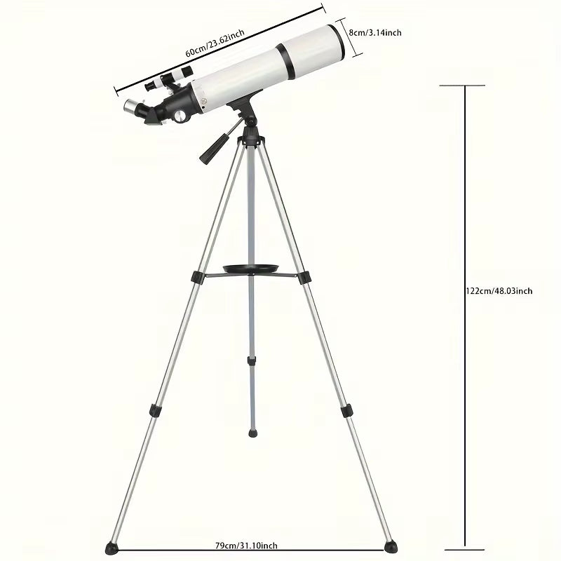 80600 Professional Astronomical Telescope 180X Monocular 80MM Large-Aperture for Stargazing Bird Watching Moon Nebula
