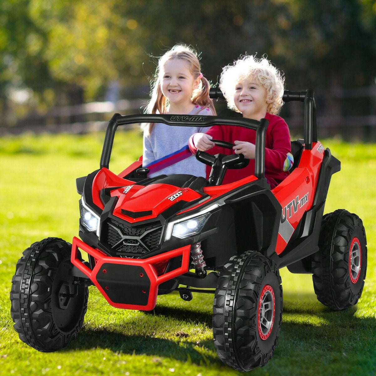 12V Electric Car with Music Remote Control and 2 Seats for Kids