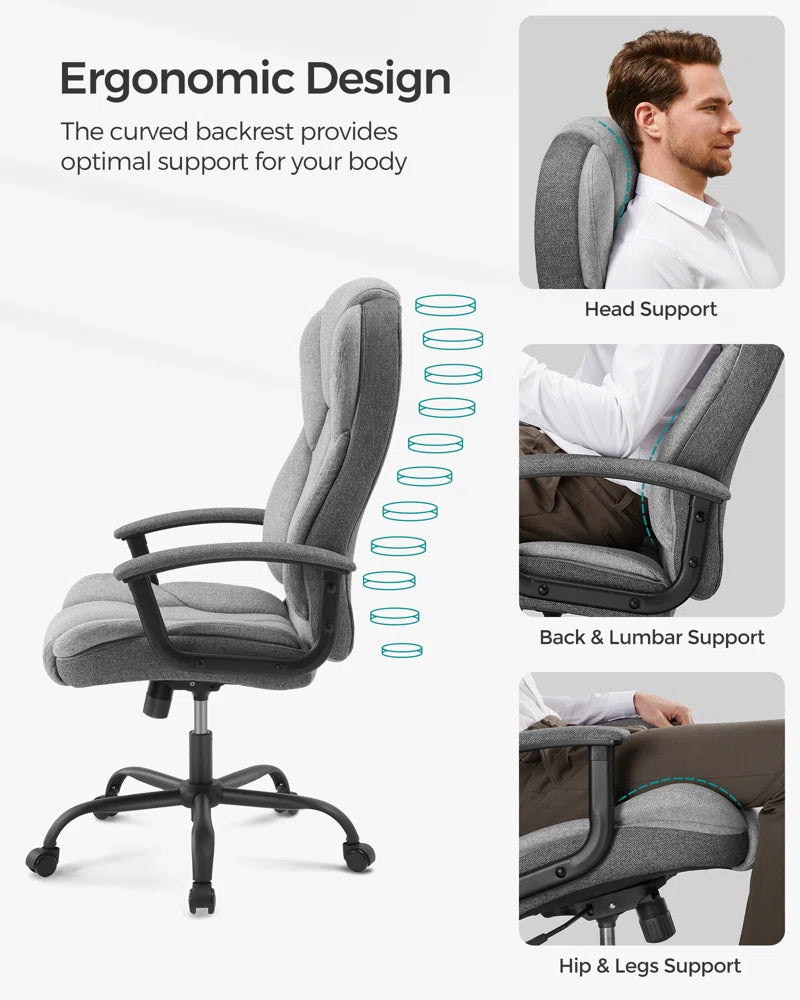 Executive Office Chair, Desk Chair, Gaming Chair with Armrests, Computer Chair, Adjustable Height