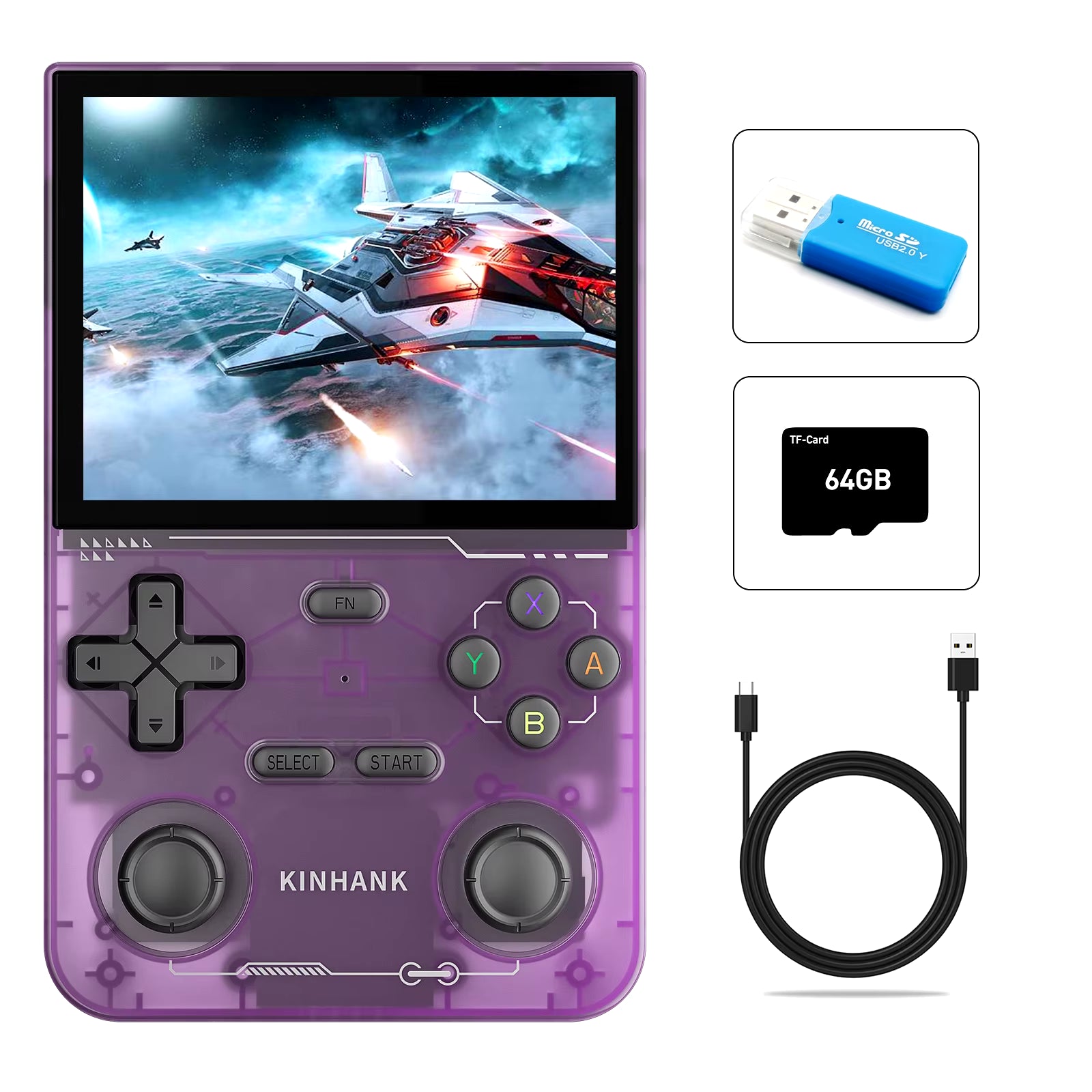 K36 Retro Handheld Video Game Console 500Nit 3.5 Inch IPS Screen 16000 Games Emulator for PS1/PSP/DC/N64/SS