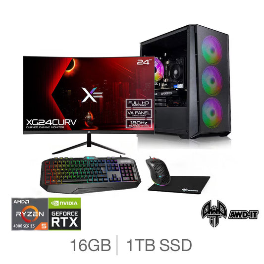 Mesh 5, AMD Ryzen 5, 16GB RAM, 1TB SSD, NVIDIA Geforce RTX 3060, Gaming Desktop PC Bundle