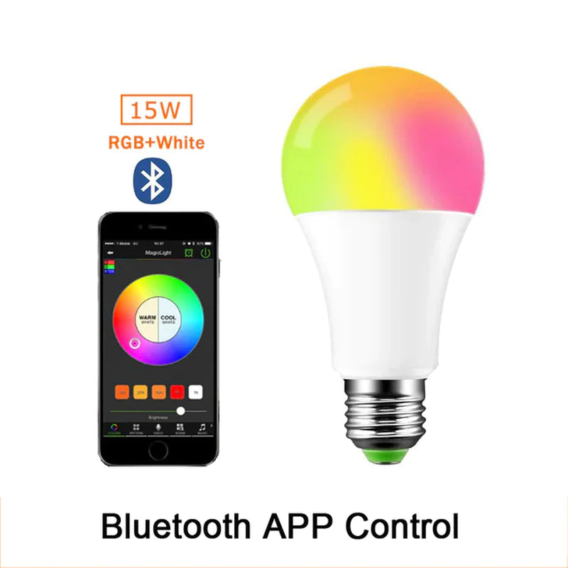5W 10W 15W E27 RGB LED Bulb 110V 220V Lights RGB Lampada Changeable Colorful RGBWW LED Lamp with IR Remote Control+Memory Mode