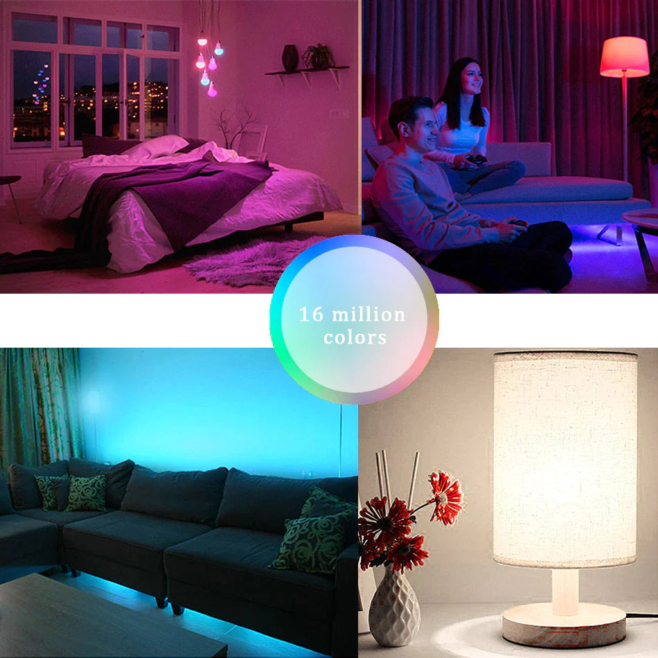 5W 10W 15W E27 RGB LED Bulb 110V 220V Lights RGB Lampada Changeable Colorful RGBWW LED Lamp with IR Remote Control+Memory Mode