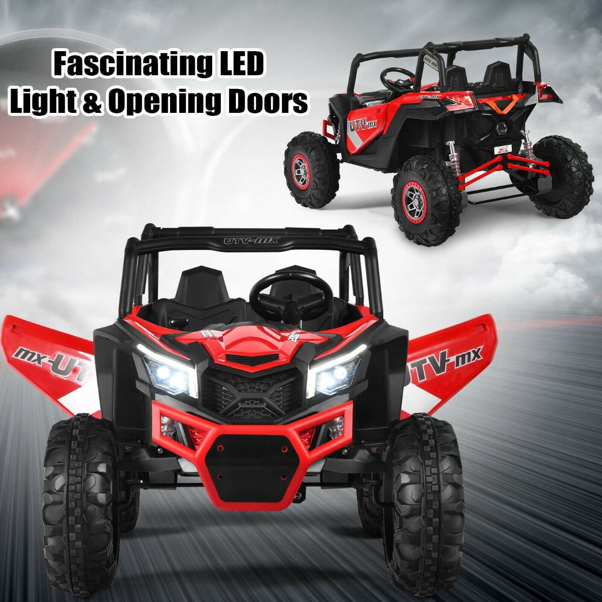 12V Electric Car with Music Remote Control and 2 Seats for Kids