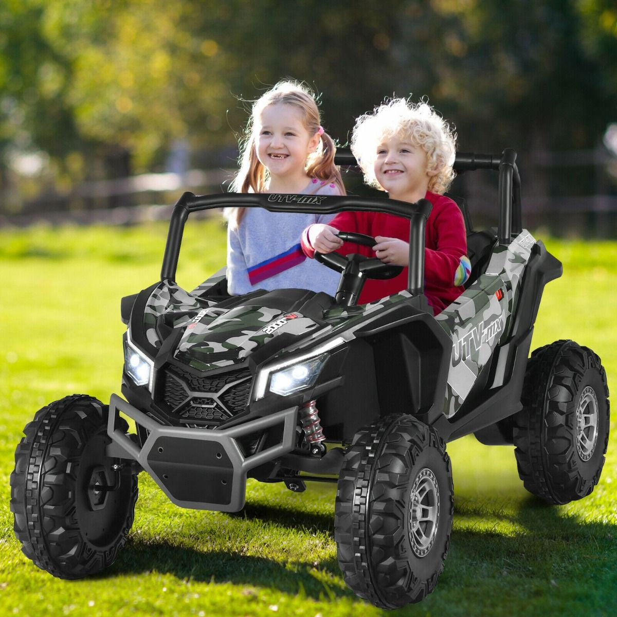 12V Electric Car with Music Remote Control and 2 Seats for Kids